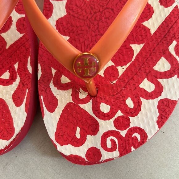 Tory Burch Red  Flip Flops Size 7 - Picture 3 of 4